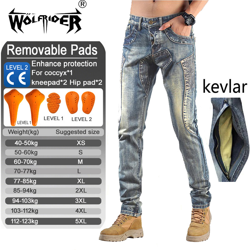 Motorcycle Gear Japan - Kevlar Jeans da moto da uomo