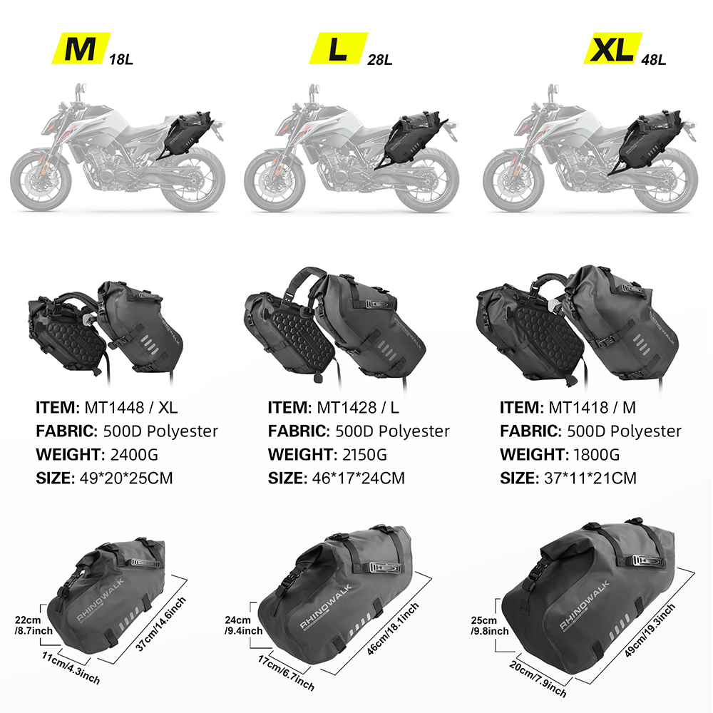 Rhinowalk 2 Pcs borsa laterale - Motorcycle Gear Warehouse recensione e prezzo